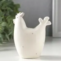 Сувенир керамика "Курочка в серый горох, с пасхальным яйцом сбоку" 7,9х4,8х9,1 см