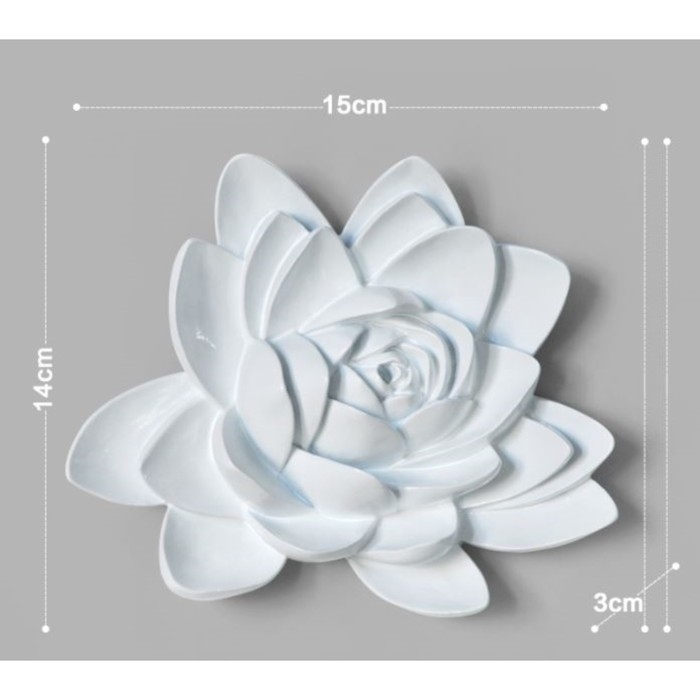 Декор настенный, Декор настенный, "Лотос" 14 x 15 см, белый