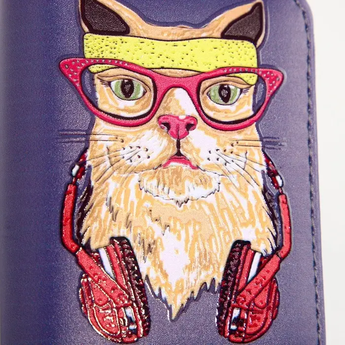 Кошелёк детский Выбражулька Cool cat, на молнии, фиолетовый