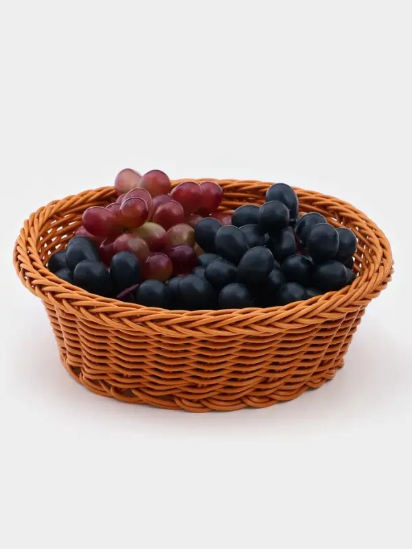 Корзинка для фруктов и хлеба Доляна &laquo;Капучино&raquo;, 21&times;7 см, пластик, плетёная, коричневая