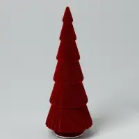 Фигура светодиодная "Елка красная бархатная", 5 LED, 23 см, от бат. 3xAG13, Т/БЕЛЫЙ