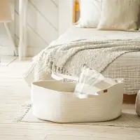Корзина для хранения SL Home, плетёная, ручной работы, 70&times;40&times;24 см, белая