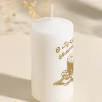 Свеча пасхальная столбик "ХВ" 5х10 см