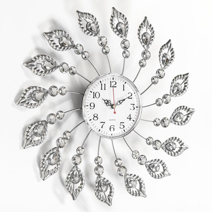 Часы настенные, интерьерные, большие Часы настенные, интерьерные, большие"Перья", бесшумные, d-38 см, циферблат d-13 см