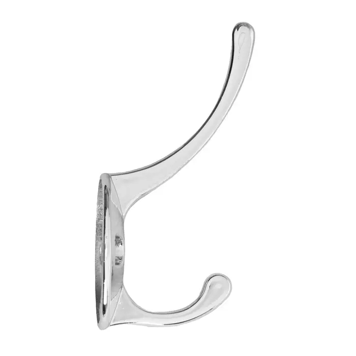 Крючок мебельный ТУНДРА TKd=002 LIGHT, двухрожковый, хром