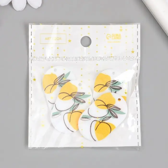 Декор для творчества акрил "Персики. Абстракция" 0,2х2,4х3,9 см