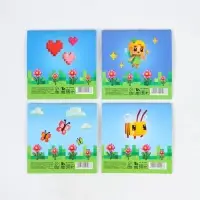 Блокнот 10х10см, 16 л. МИКС "Пиксели"