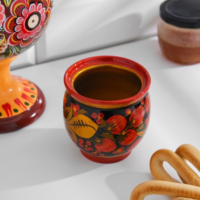 Чайница, 11х9 см, хохлома