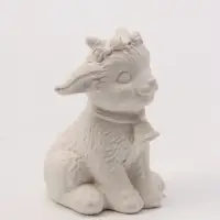 Фигурка декоративная &laquo;Козленок с колокольчиком&raquo;, неокрашенный, 8&times;5&times;7 см, белая