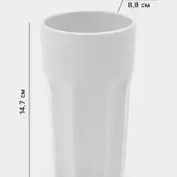 Стаканы Доляна &laquo;Классика&raquo;, набор 2 шт., 500 мл, керамика, белые