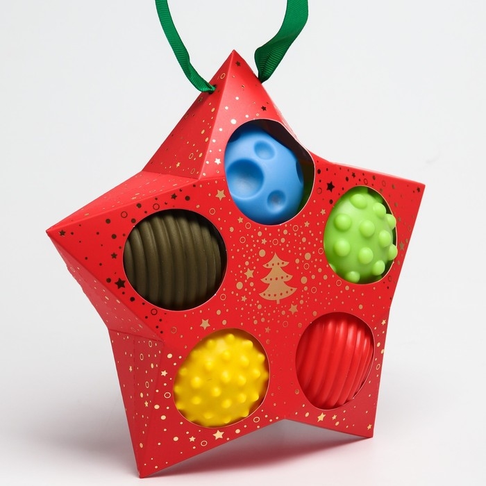 Подарочный набор развивающих, тактильных мячиков Крошка Я «Волшебная звезда» 5 шт., цвет красный Подарочный набор развивающих, тактильных мячиков Крошка Я «Волшебная звезда» 5 шт., цвет красный