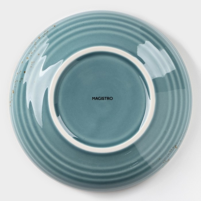 Тарелка фарфоровая глубокая Magistro «Церера», 700 мл, d=18,5 см, цвет голубой Тарелка фарфоровая глубокая Magistro «Церера», 700 мл, d=18,5 см, цвет голубой