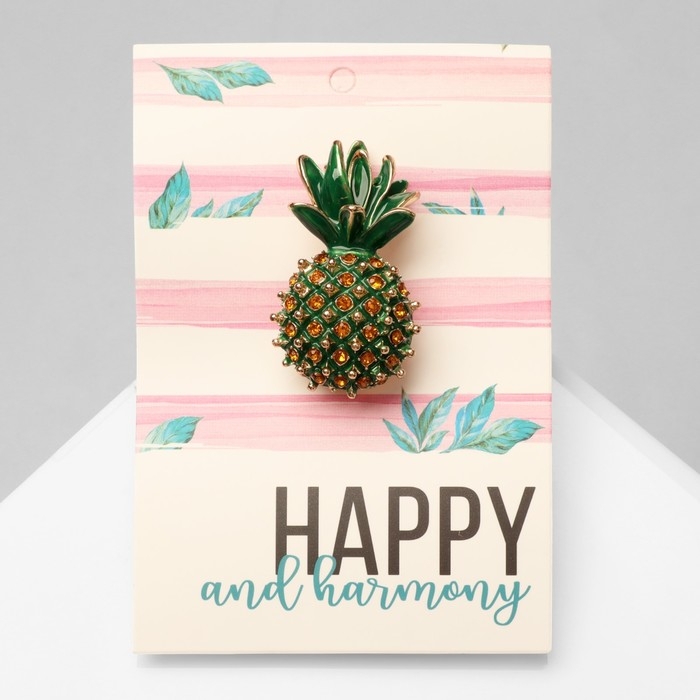 Брошь «Ананас», цвет жёлто-зелёный в золоте Брошь «Ананас», цвет жёлто-зелёный в золоте