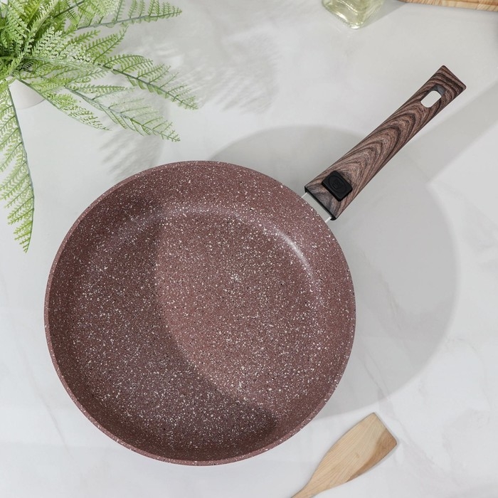 Сковорода Доляна «Брауни», d=28 см, съёмная ручка, стеклянная крышка, антипригарное покрытие, индукция Сковорода Доляна «Брауни», d=28 см, съёмная ручка, стеклянная крышка, антипригарное покрытие, индукция