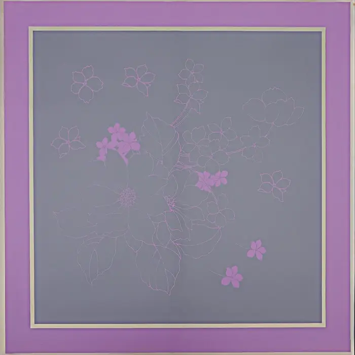 Пленка для цветов матовая, «Цветы с каймой», 58×58 см, сиреневый