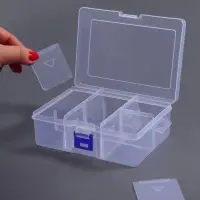 Органайзер для хранения мелочей, 6 ячеек, 16.5&times;12&times;5.8 см, прозрачный