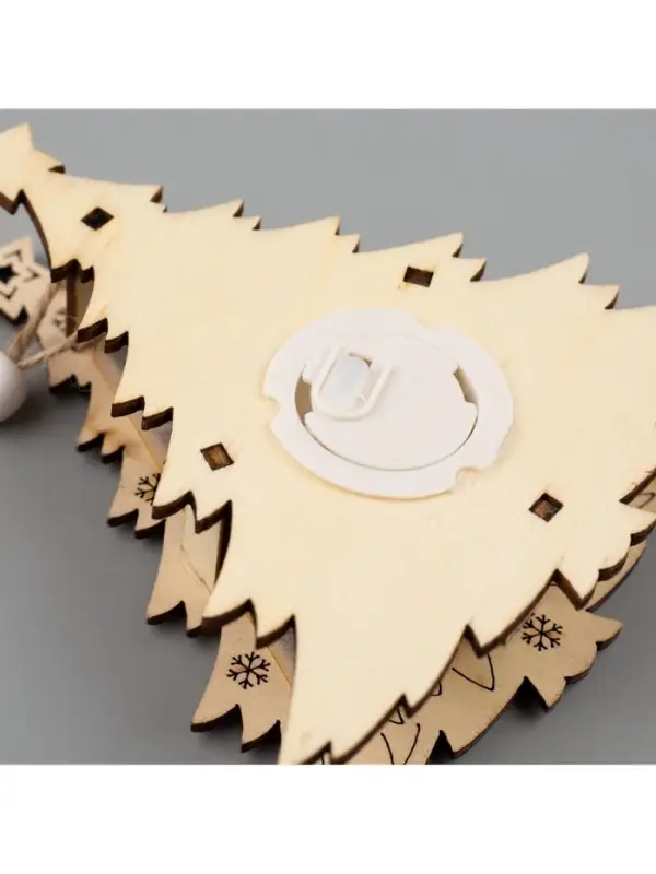 Ёлочная игрушка &laquo;Ёлочка с медведем&raquo;, 11&times;11&times;2 см, от батареек, свечение тёплое белое