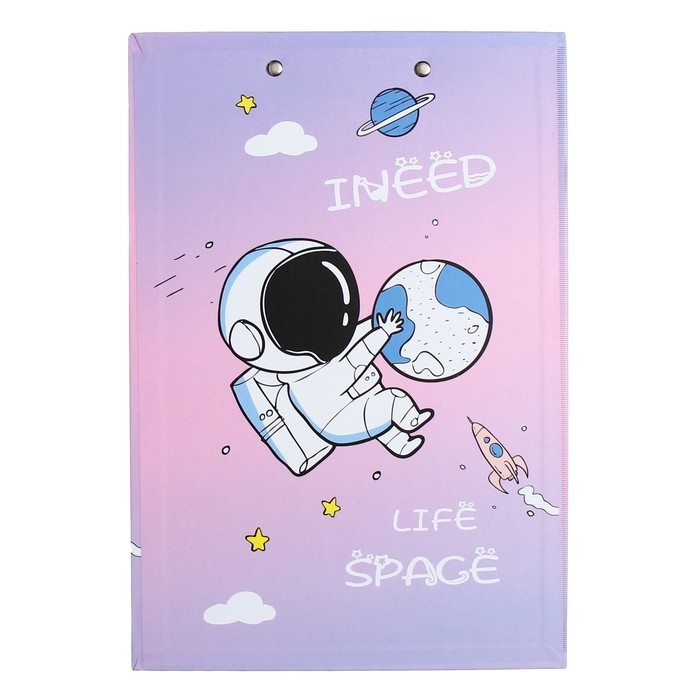 Планшет с прижимом формат А4 картон Планшет с прижимом формат А4 картон "Космонавт", МИКС