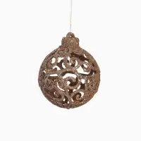 Ёлочные игрушки &laquo;Винтажный узор&raquo;, шары новогодние, d=6 см, набор 16 шт., кофейный МИКС