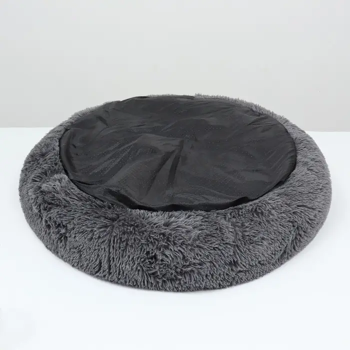 Лежанка для собак и кошек, длинный мех, 45 х 35 х 11 см, серая Лежанка для собак и кошек, длинный мех, 45 х 35 х 11 см, серая