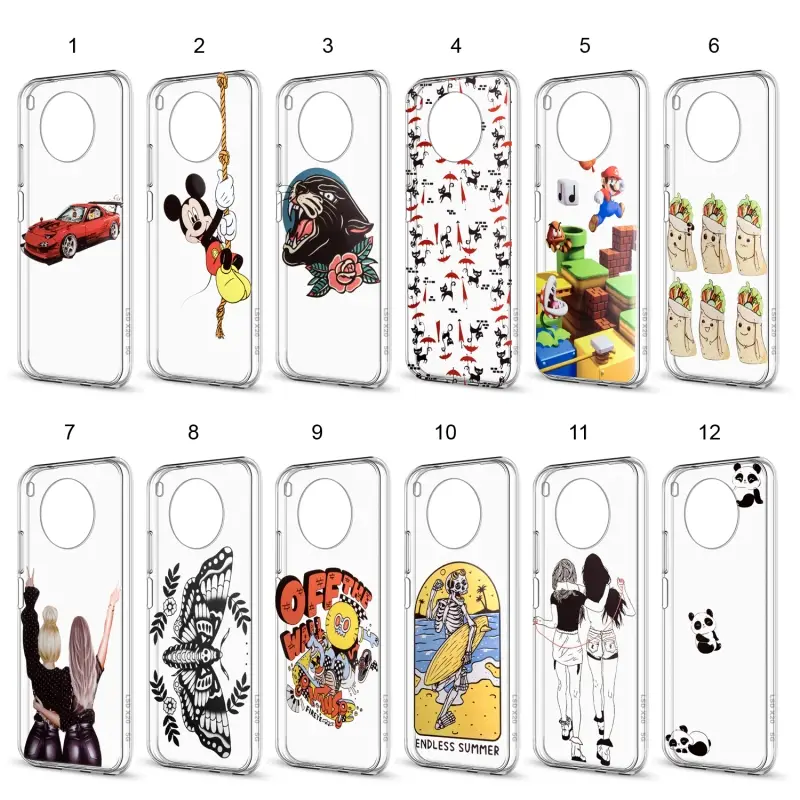 Чехол Huawei Honor 50 Lite TPU 1.0mm прозрачный с принтами Чехол Huawei Honor 50 Lite TPU 1.0mm прозрачный с принтами