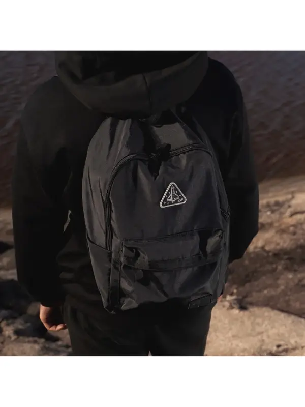 Рюкзак текстильный РОСКОСМОС х ONLYTOP, 42&times;28.5&times;14, с карманами, чёрный