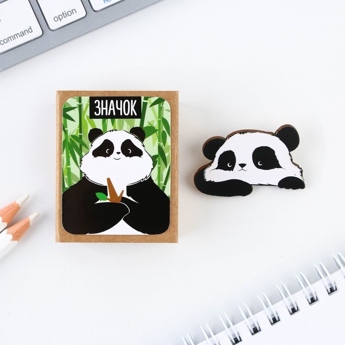 Значок деревянный «Панда», 4 х 2,7 см Значок деревянный «Панда», 4 х 2,7 см
