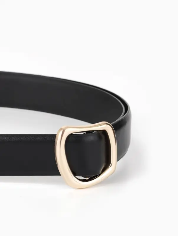 Ремень женский, затяжка, без винта, 4&times;110 см, пряжка золотистая, чёрный