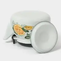 Чайник эмалированный &laquo;Лимонный сет&raquo;, 3 л, металлическая ручка, белый