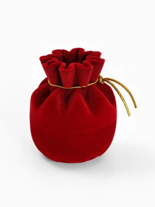 Футляр под серьги, кольцо &laquo;Мешочек подарочный&raquo;, бархатный, 5.5&times;4.6 см, красный
