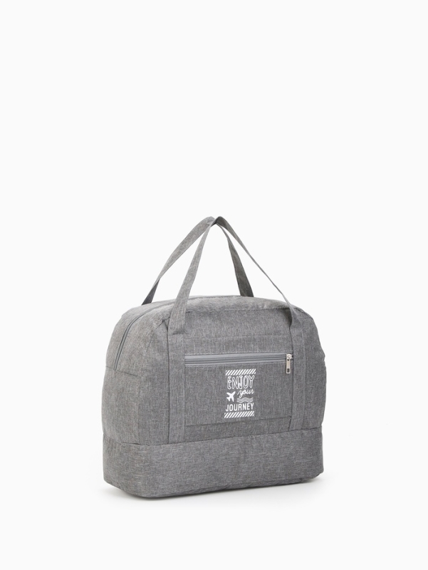Сумка дорожная на молнии, серая Сумка дорожная на молнии, серая