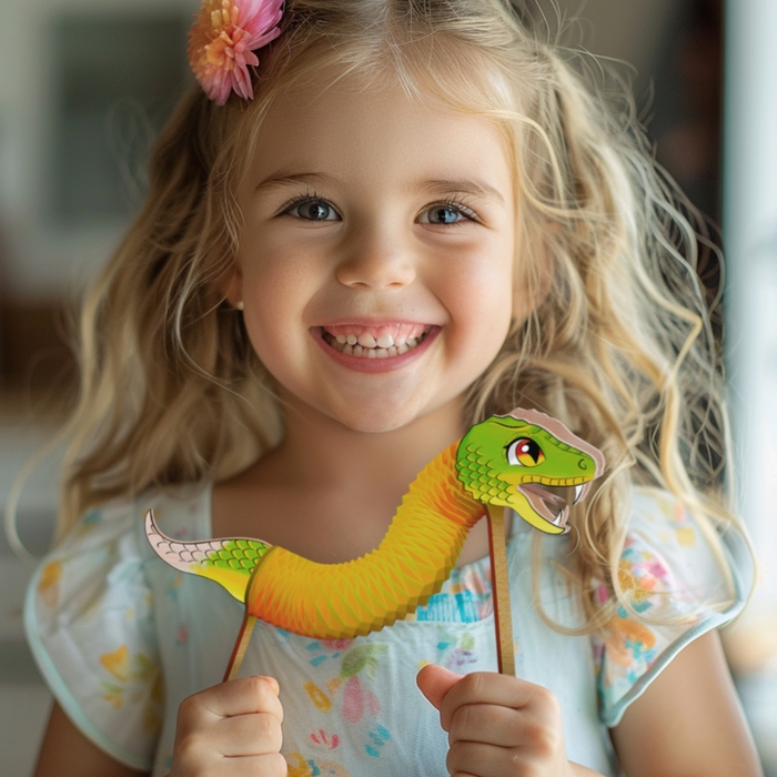 Деревянный конструктор «Змейка с гармошкой», 12 деталей, роспись