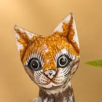 Сувенир «Кошка в ошейнике», 10×4×30 см, дерево, МИКС