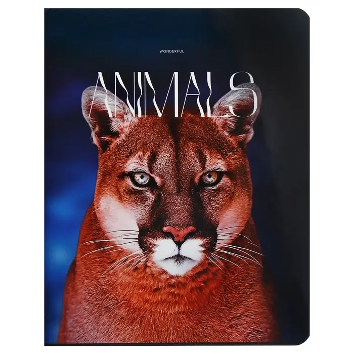 Тетрадь 96 листов в клетку на скрепке Тетрадь 96 листов в клетку на скрепке "Животные", обложка мелованный картон, глянцевая ламинация, МИКС