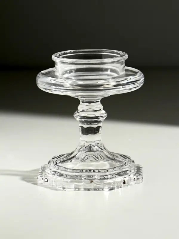 Подсвечник стекло на 1 свечу "Бокал на ножке" прозрачный 8,5х8,5х9 см