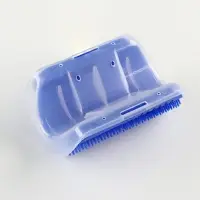 Массажёр - чесалка на угол, размер S, 13.5&times;9&times;5 см, с кошачьей мятой, синий