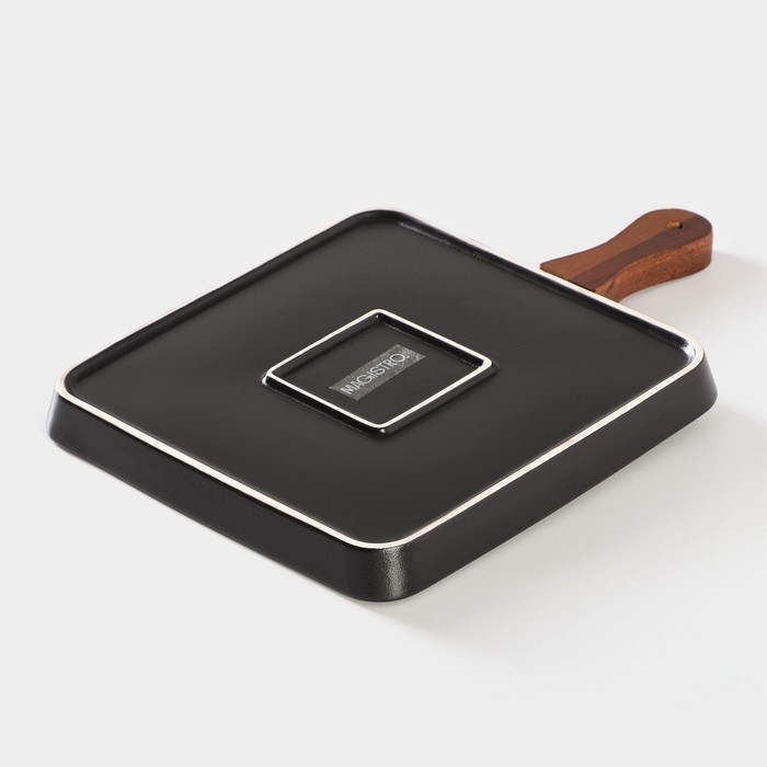 Блюдо фарфоровое для подачи с бамбуковой ручкой Magistro «Галактика», 30×20,5×2,3 см, цвет чёрный Блюдо фарфоровое для подачи с бамбуковой ручкой Magistro «Галактика», 30×20,5×2,3 см, цвет чёрный