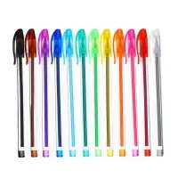 Набор гелевых ручек, 12 цветов, металлик, узел 0.7 мм, в блистере на кнопке