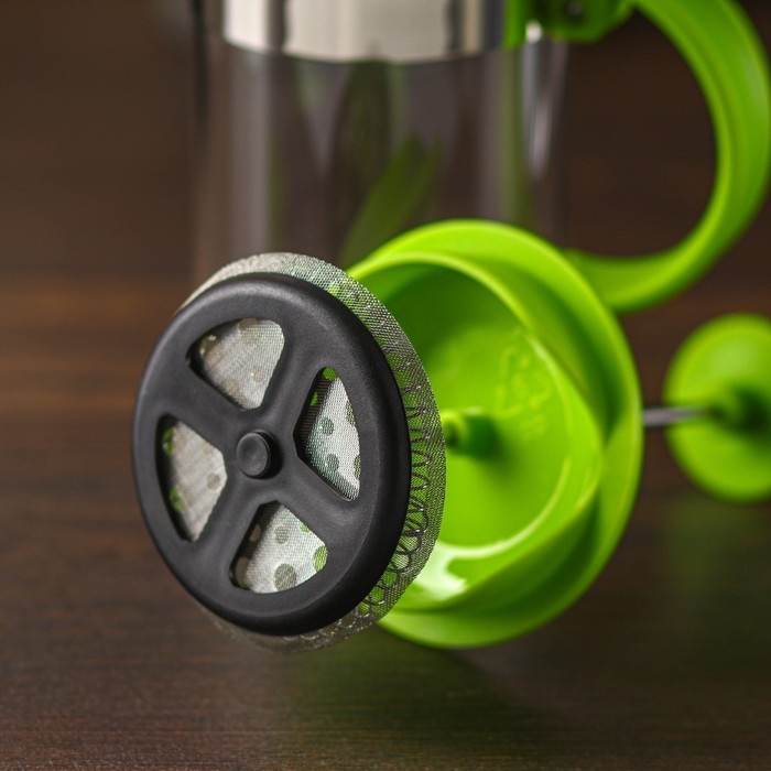 Чайник заварочный френч - пресс Доляна «Гарсон», 350 мл, стекло, цвет зелёный Чайник заварочный френч - пресс Доляна «Гарсон», 350 мл, стекло, цвет зелёный