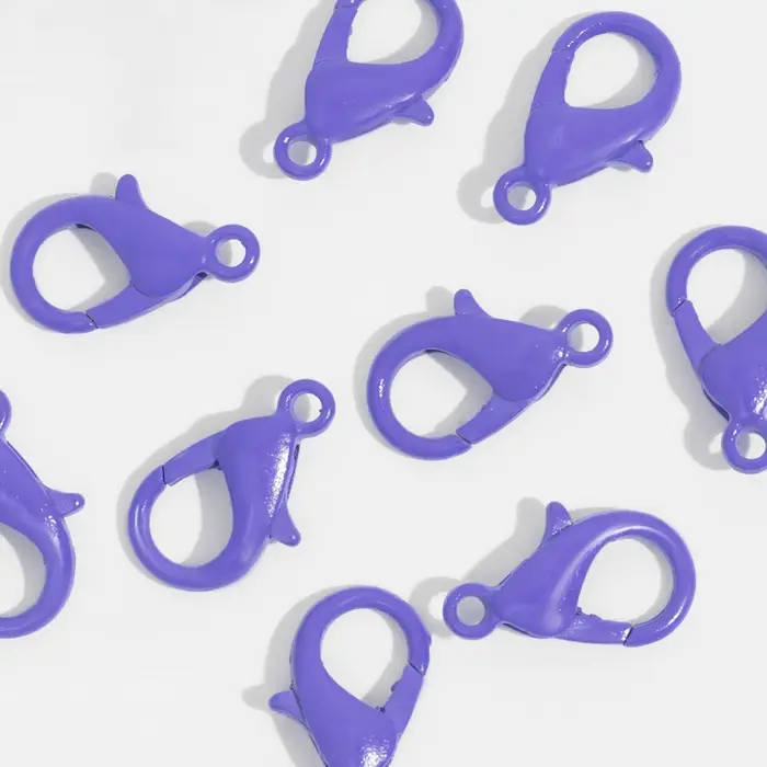 Замок-карабин, 14 мм (набор 10 шт.), цвет фиолетовый