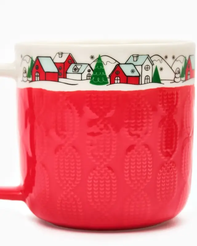 Кружка чайная керамическая «Новогодняя деревушка», 350 мл, ручная работа Кружка чайная керамическая «Новогодняя деревушка», 350 мл, ручная работа