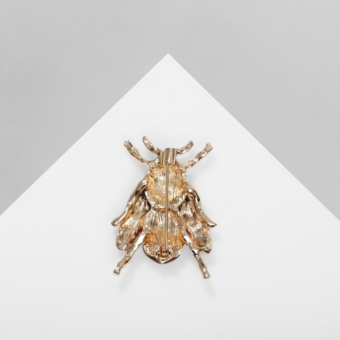 Брошь «Оса» глянцевая, цветная в золоте Брошь «Оса» глянцевая, цветная в золоте