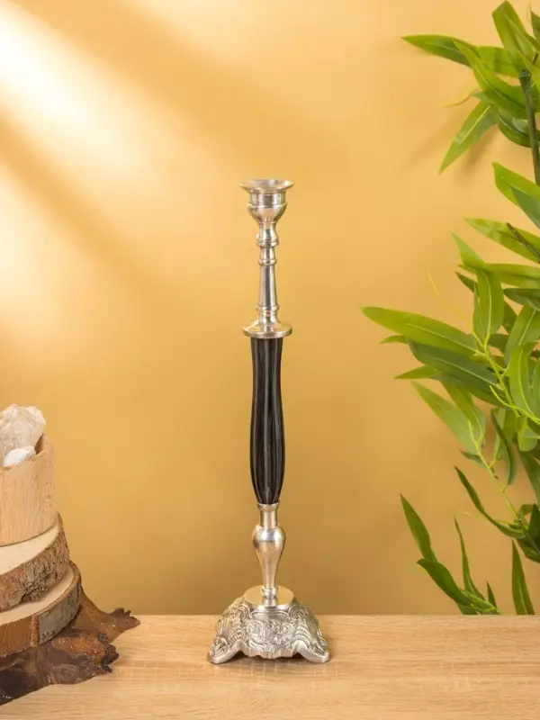 Подсвечник «Пьедестал», латунь, смола, 8.5×8.5×33 см