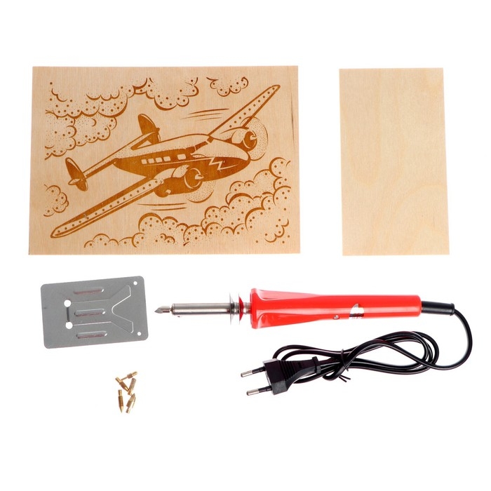 Набор для выжигания по дереву (аппарат с насадками, доски 2 шт.) Набор для выжигания по дереву (аппарат с насадками, доски 2 шт.)