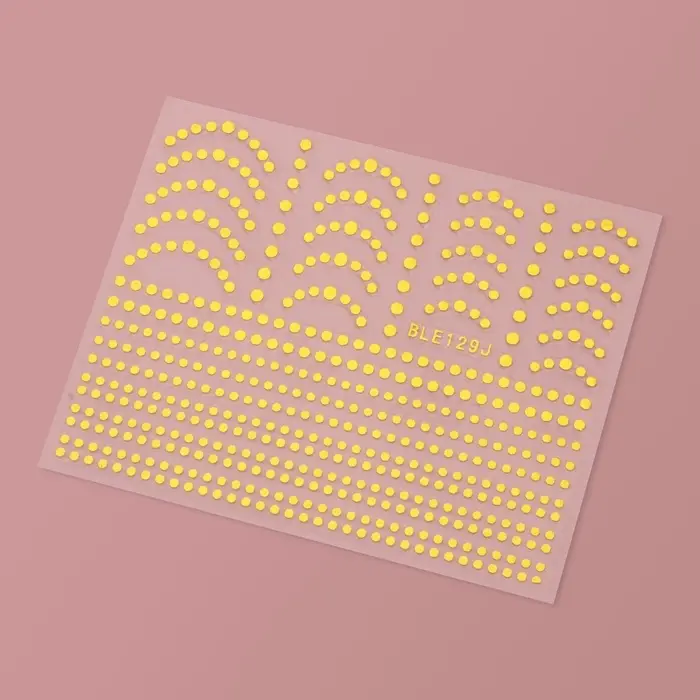 Наклейки для ногтей «Бусинка», металлизированные, цвет золотистый