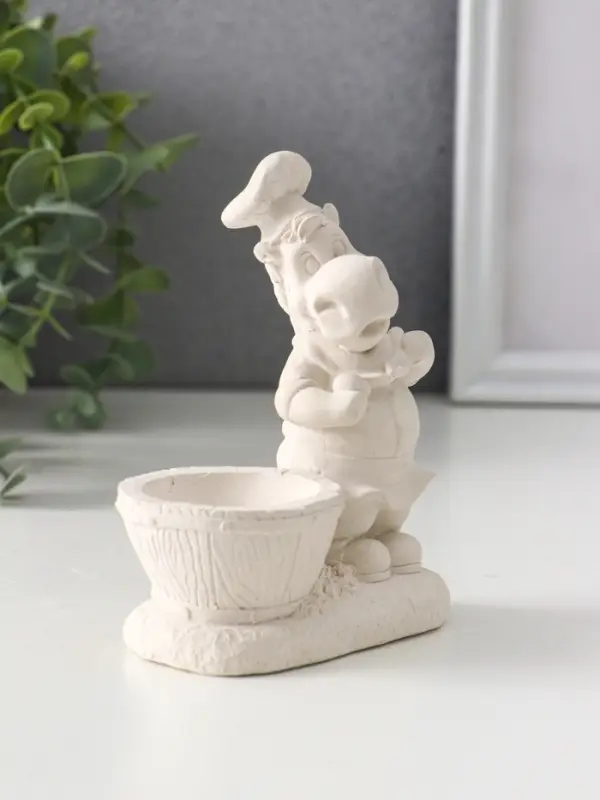 Фигура с подставкой для мелочей «Шеф повар», 11×9.5×5.5 см, натуральный