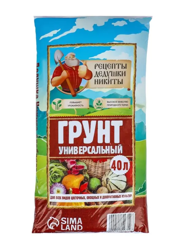 Грунт универсальный &laquo;Рецепты Дедушки Никиты&raquo; 40 л