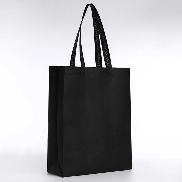 Шопер, 42&times;10&times;30 см, однотонный, без подклада, цвет чёрный