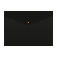 Папка-конверт на кнопке А4, 180 мкм, Calligrata No Secret, непрозрачная, черная, микс цветные кнопки