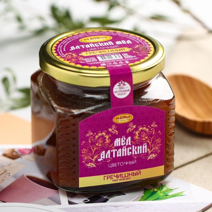 Мёд алтайский гречишный, натуральный цветочный, 500 г Мёд алтайский гречишный, натуральный цветочный, 500 г